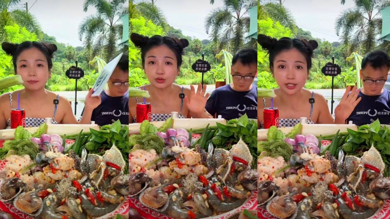GIANT SEAFOOD MUKBANG! Raw Blue Crab, Shrimp & Spicy Thai Salad 🦀 ASMR Eating Show