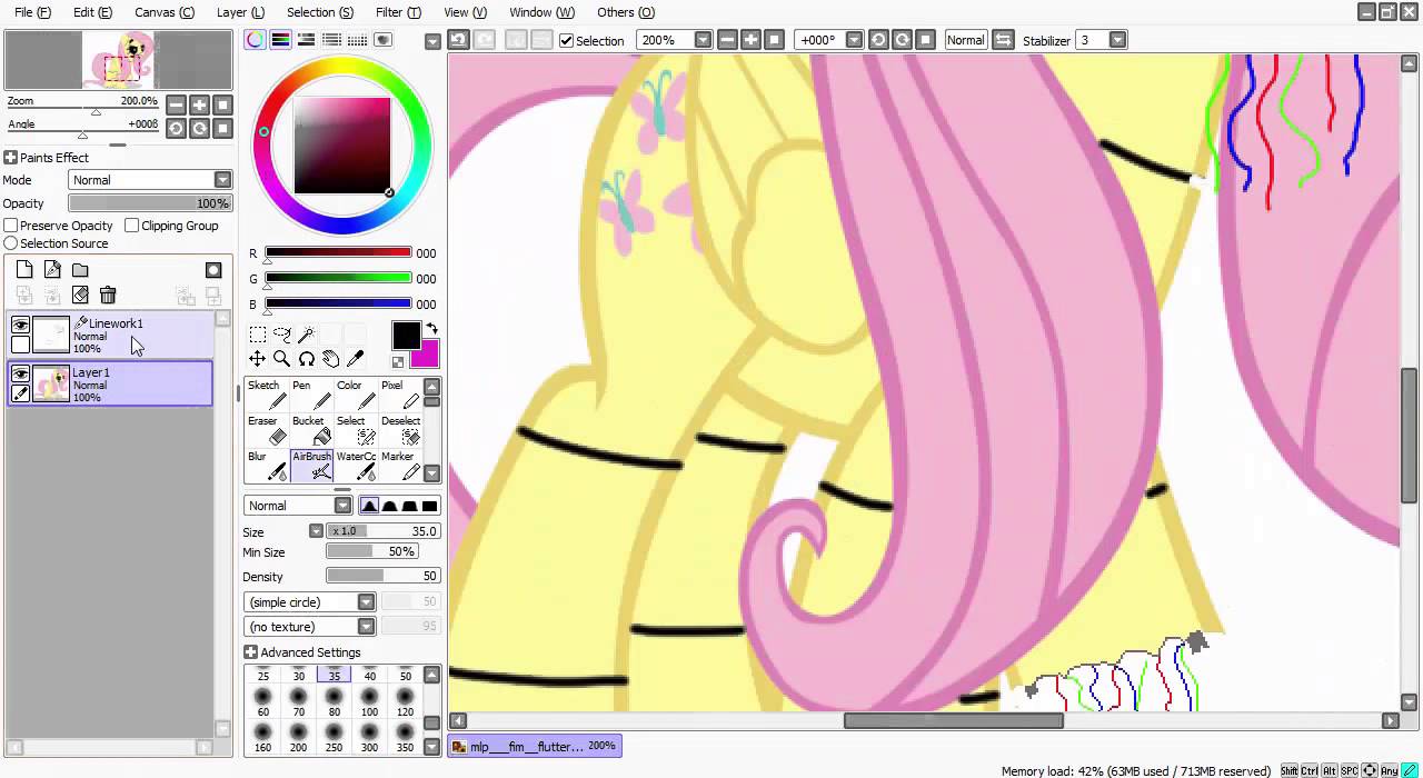 MLP - Amateur SpeedPaint Fluttershy/Chica - FNAF #1 [PL]