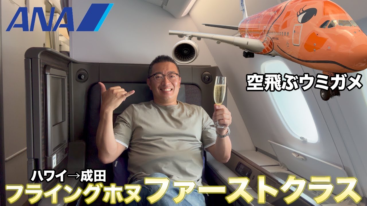 【ANAファーストクラス】空飛ぶウミガメ「フライングホヌ」でハワイから日本までファーストクラス帰国の旅！