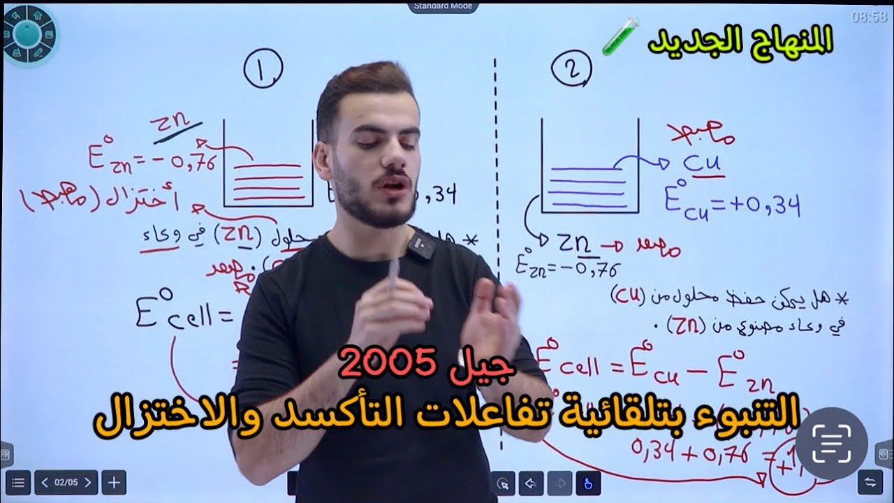 كيمياء التوجيهي 2005 | التنبوء بتلقائية تفاعلات التأكسد والاختزال | د.أحمد سلامة 🧪❤️
