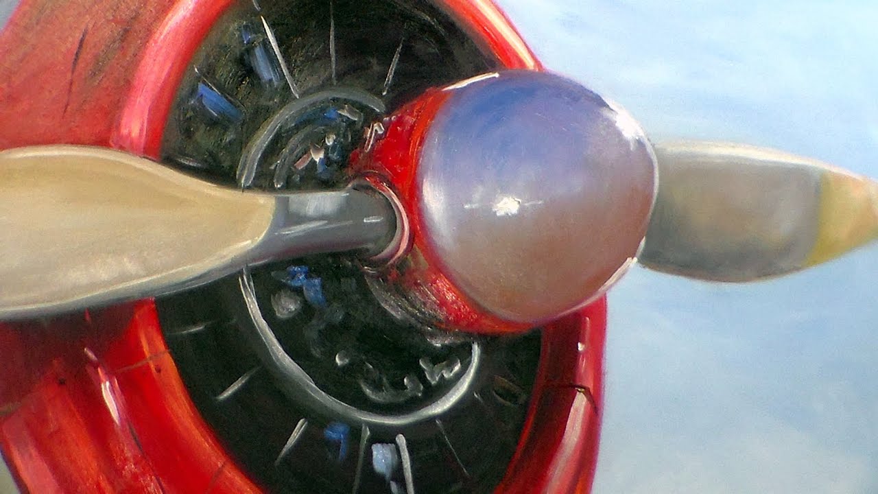 Plane Detail Oil Painting Tutorial {Speed Paint} Airplane for Makers Care