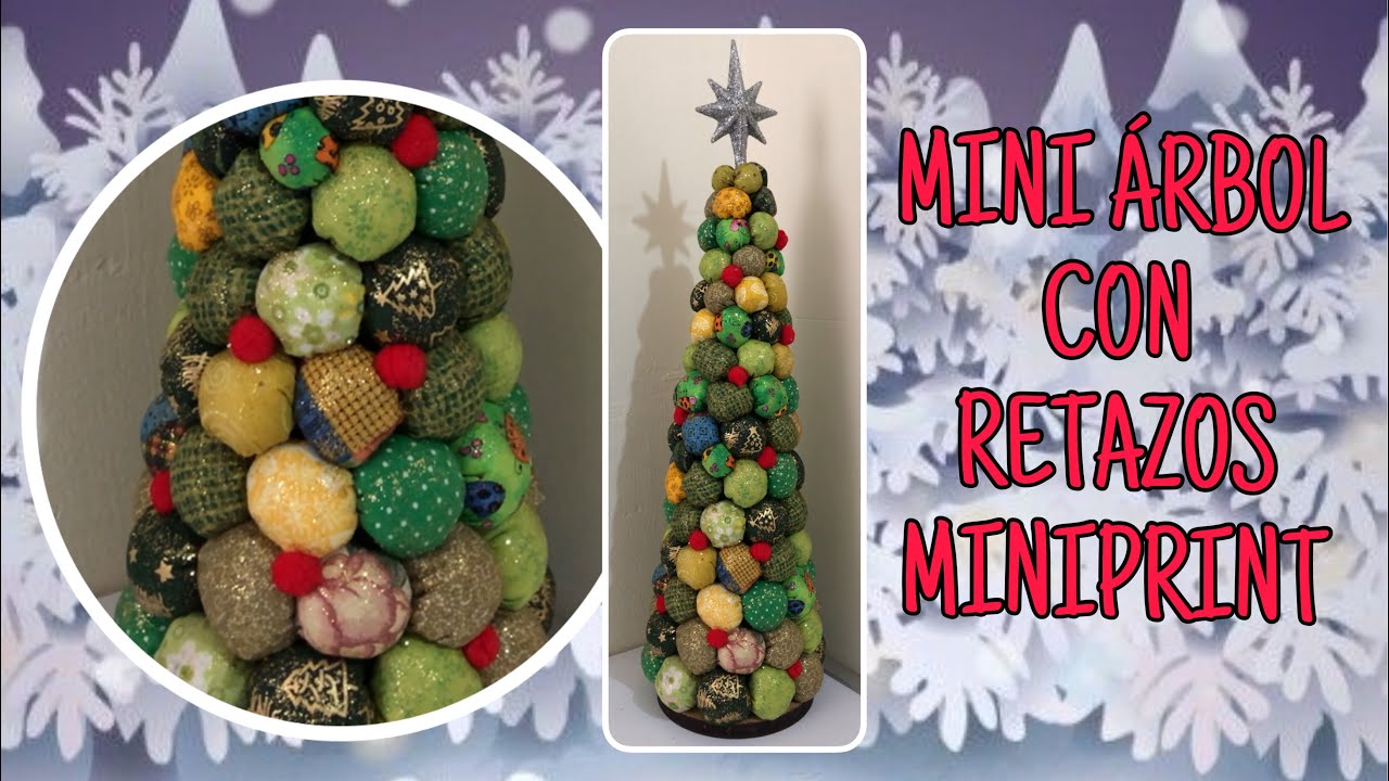 Como hacer un Arbol Navideño con Retazos de Tela Miniprint