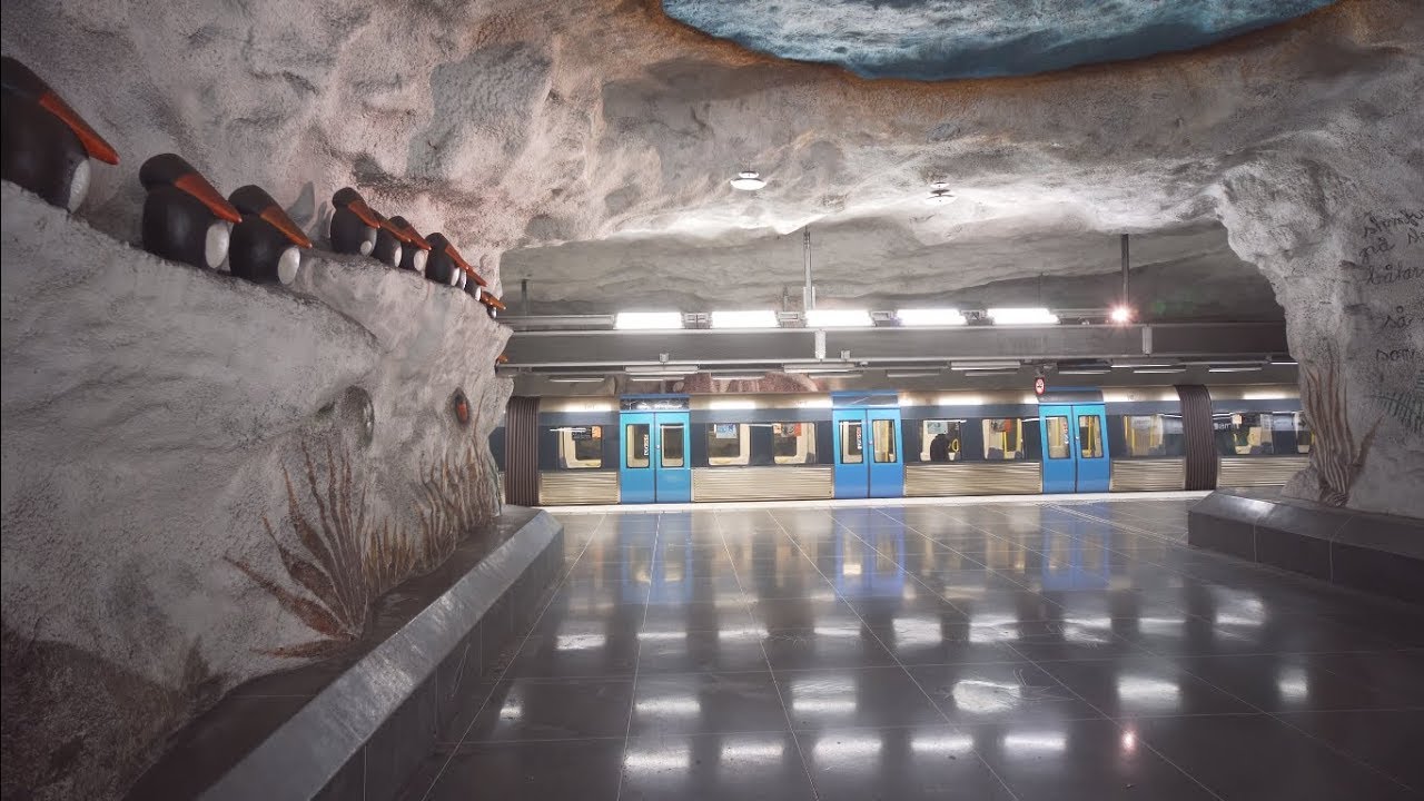 Sweden, Stockholm, Tensta subway station, 5X escalator, 4X elevator