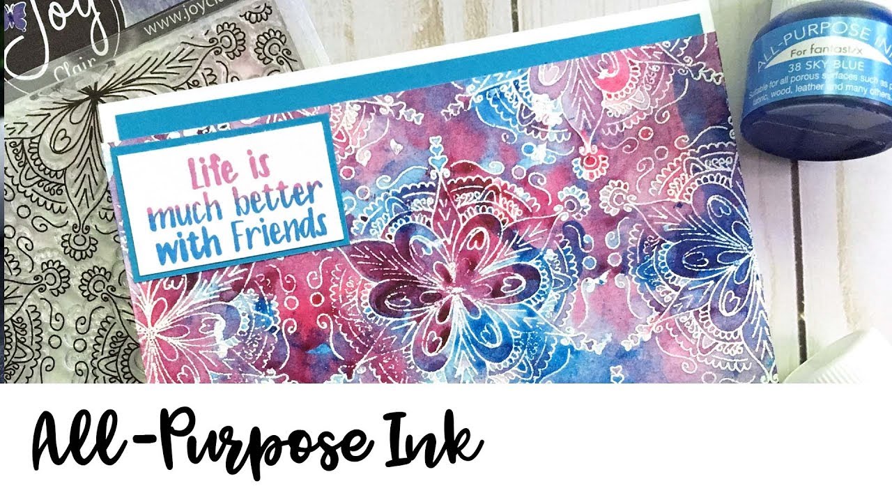 Mixed Media Card with All Purpose Ink and Joy Clair Stamps