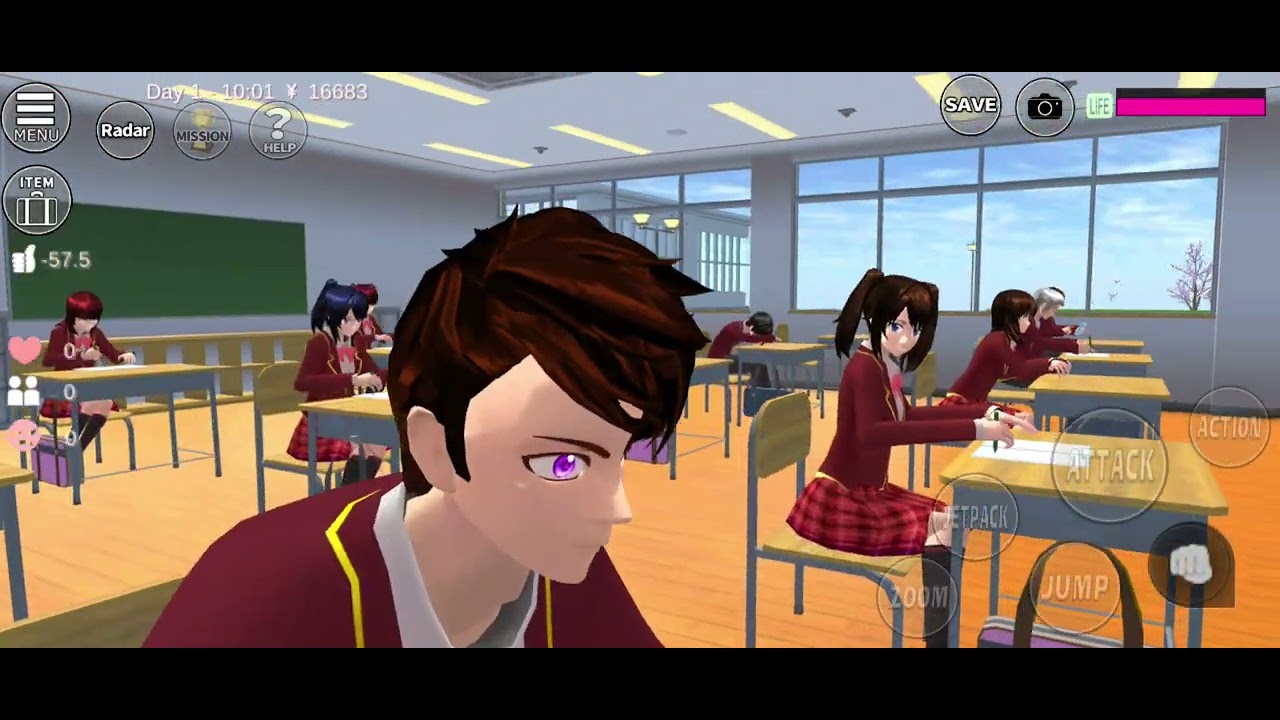 Taiga Yuki datang terlambat kesekolahan//sakura school simulator 
