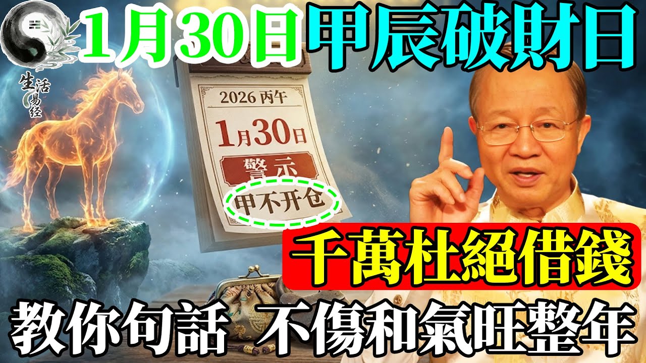 1月30日·禁忌 臘月不借錢，借了窮一年！這幾天誰來找你借錢，都要學會這一句「拒絕話」，不傷和氣還守財！