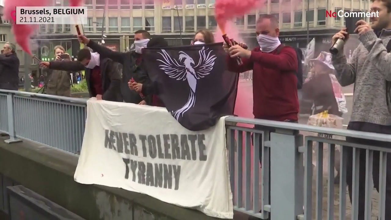 Huge Protest For Freedom Brussels Belgium
