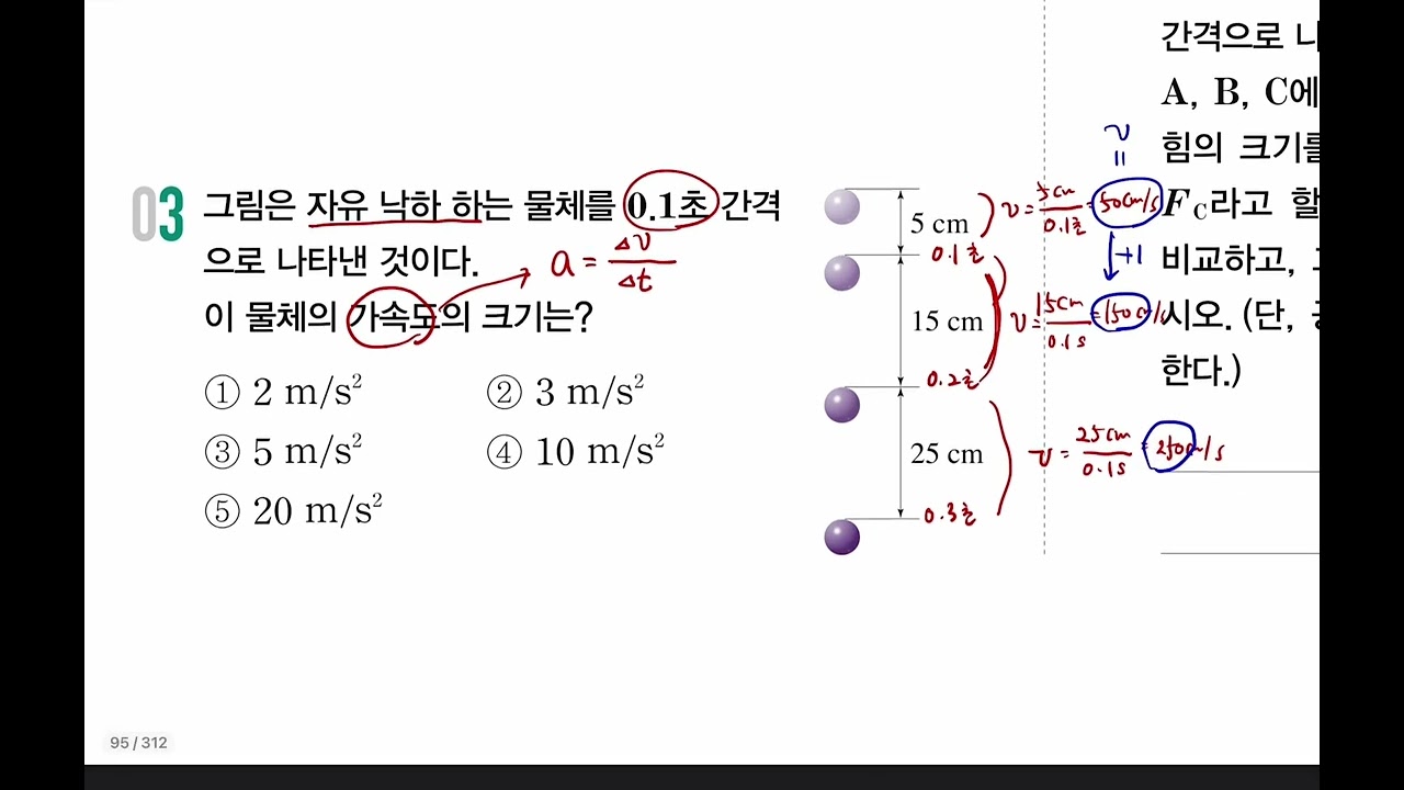 [고1] [통합과학] [Ⅱ-1. 역학적 시스템] (2) 중력과 자유 낙하 운동 - 문제 풀이 1