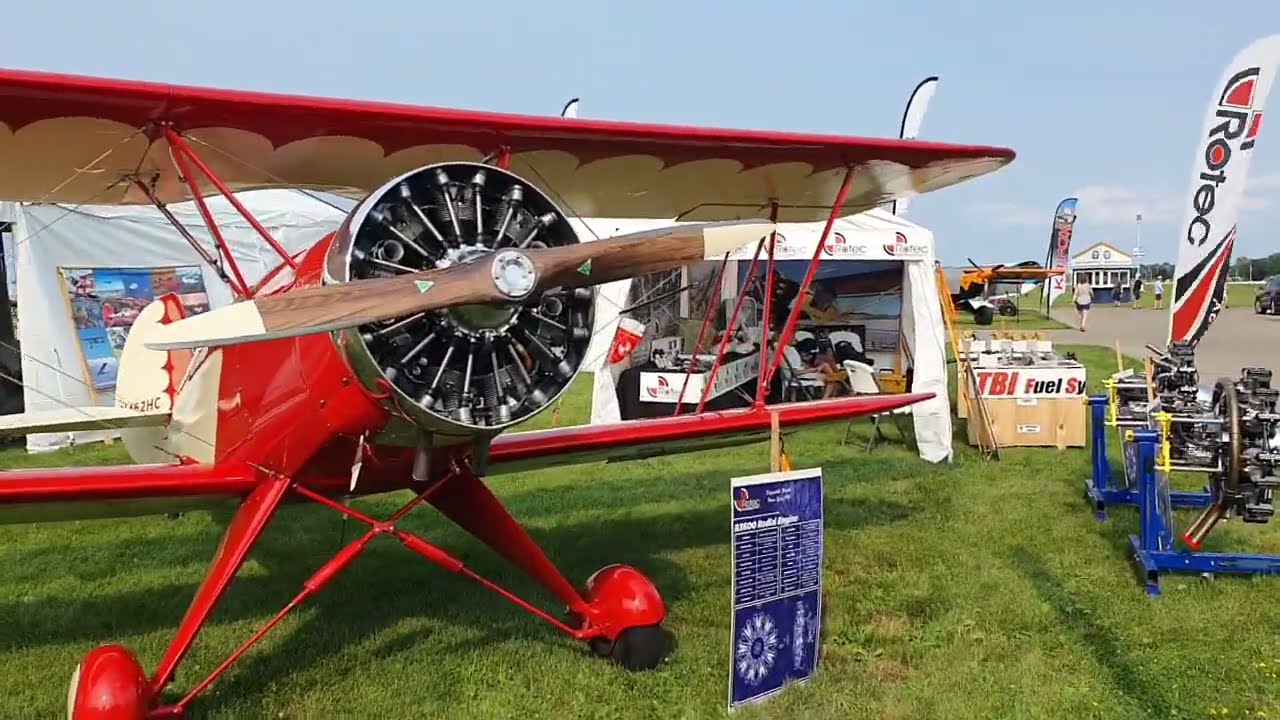 EAA Oshkosh 2024, Hatz Biplane, booth set up. Rotec Aerosport
