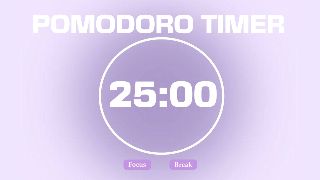 Your Most Focused Hour Yet | 25/5 Pomodoro with Deep Concentration Music