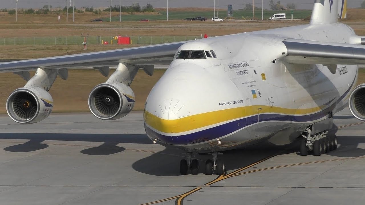Antonov Airlines An-124-100M [UR-82007] Landing and Close Up Taxi at Calgary Airport ᴴᴰ