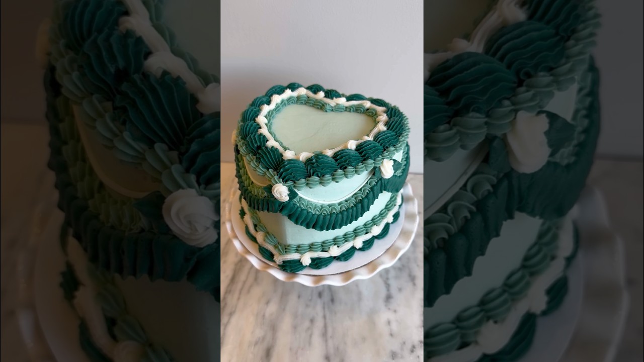 We love a good heart cake #birthdaycake #cake #shorts #heartcake