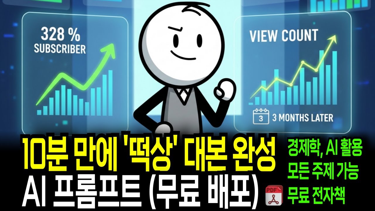 10분 만에 유튜브 대본 완성! 떡상 AI 프롬프트, 전자책 무료 배포 (경제, AI 등 모든 주제)