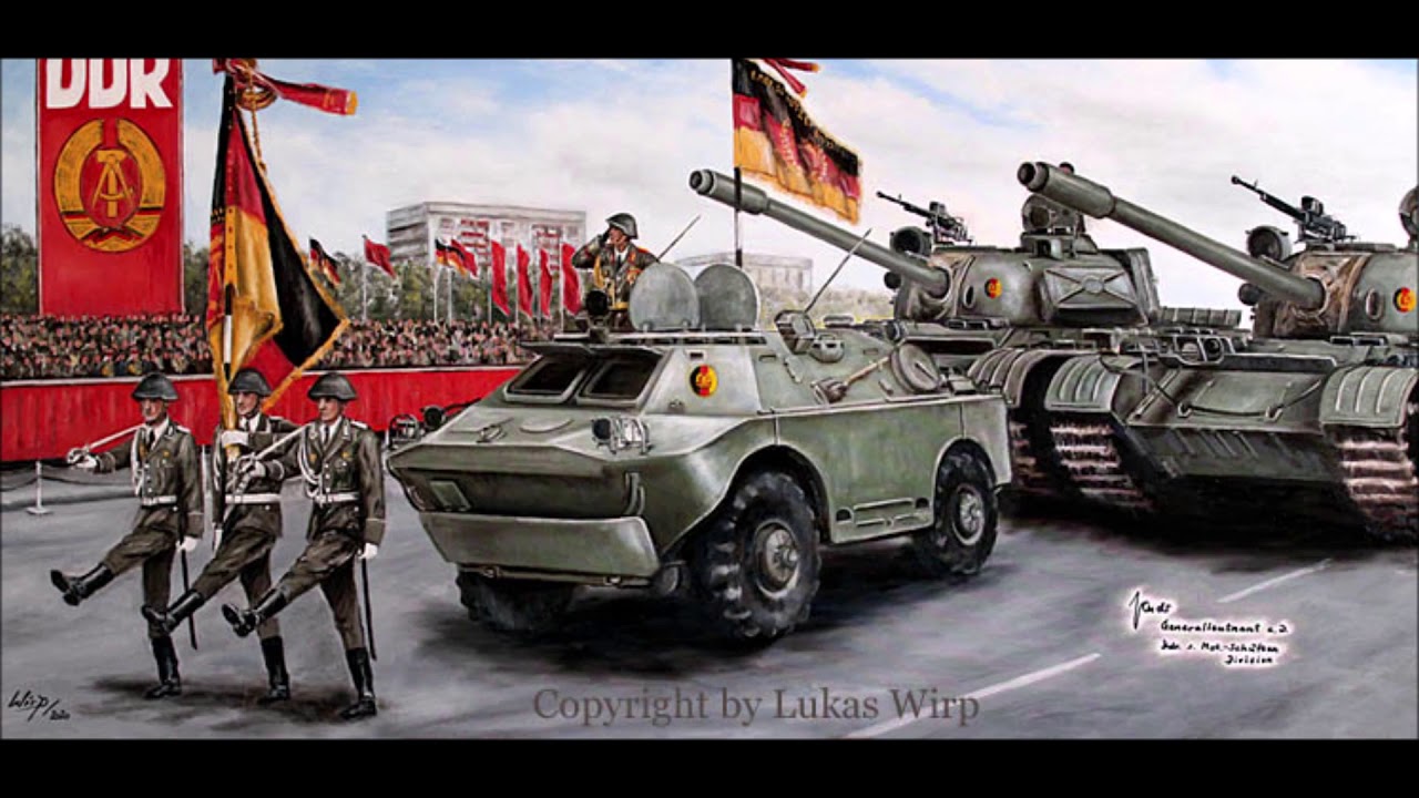 Nationale Volksarmee der DDR - NVA Ehrenparade Berlin - Entstehung Gemälde und Originalfilmaufnahmen