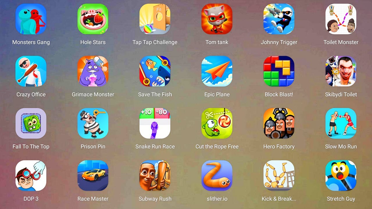 Roblox,Brain Puzzle,School Party Craft,Clash of Clans,Five Nights at Freddy's,King Tongue....