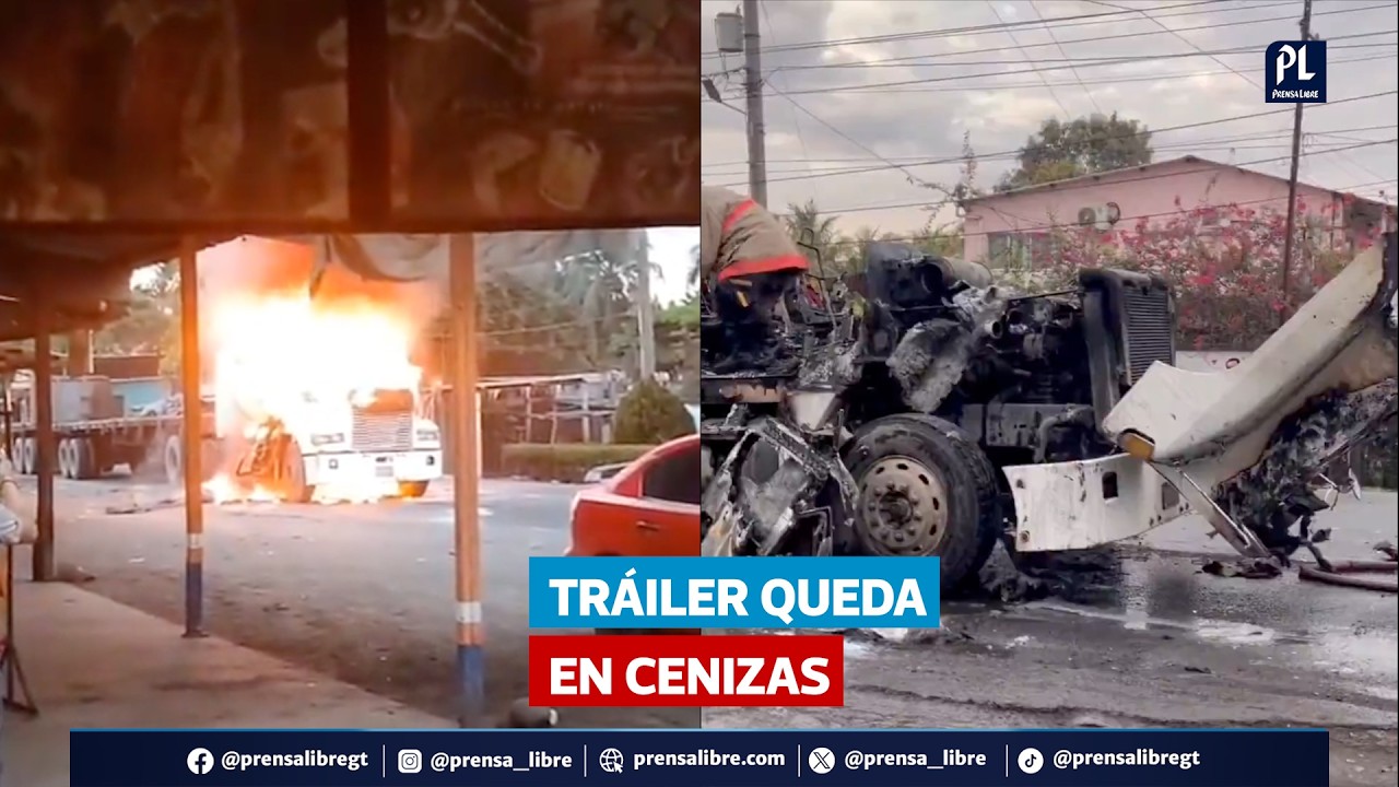 Tr&aacute;iler se incendia y queda reducido a chatarra en el Puerto de San Jos&eacute;