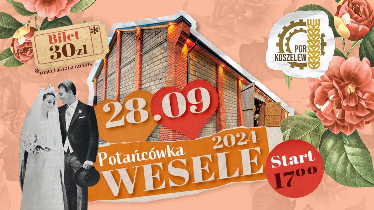 Potańc&oacute;wka w stylu weselnym w PGR Koszelew 2024