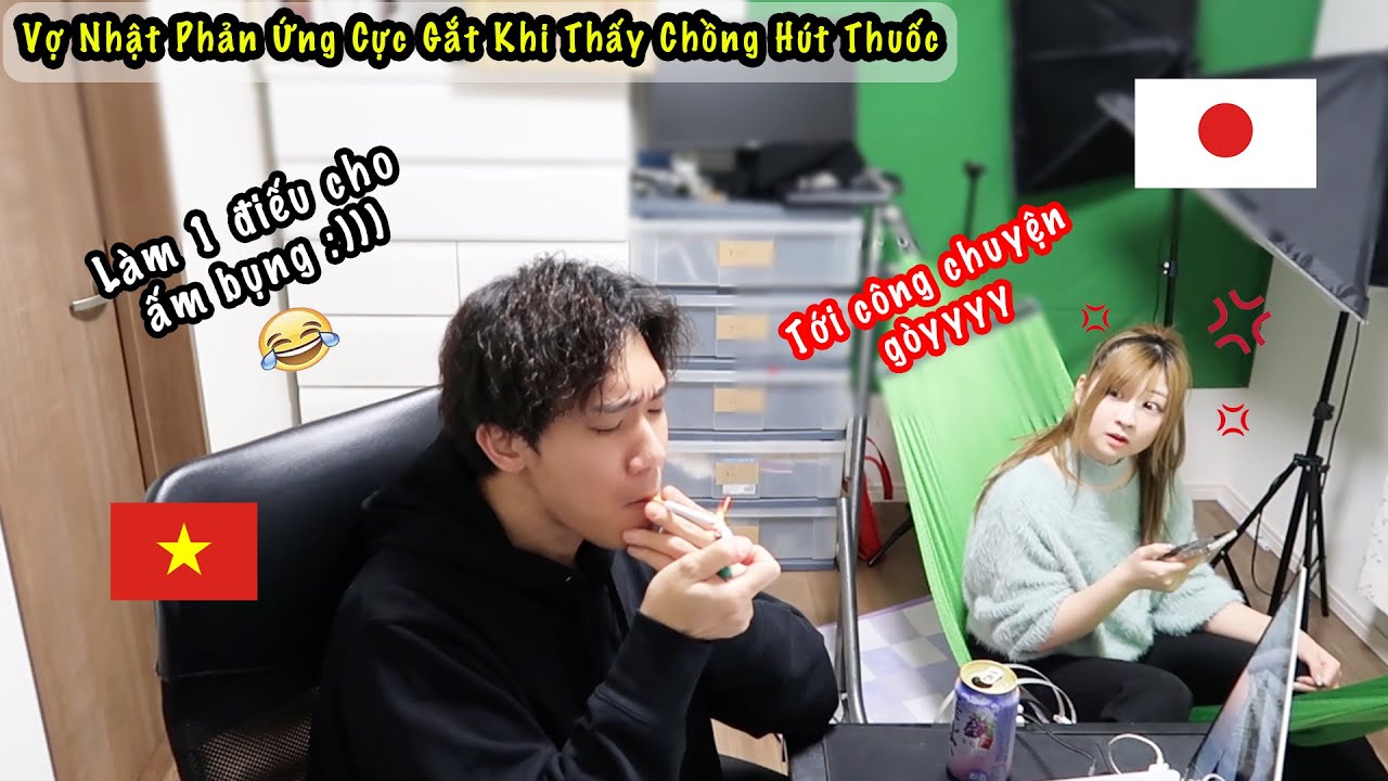 Troll Vợ Nhật | Phản Ứng Của Megumi Khi Thấy Chồng Tập Tành Hút Thuốc