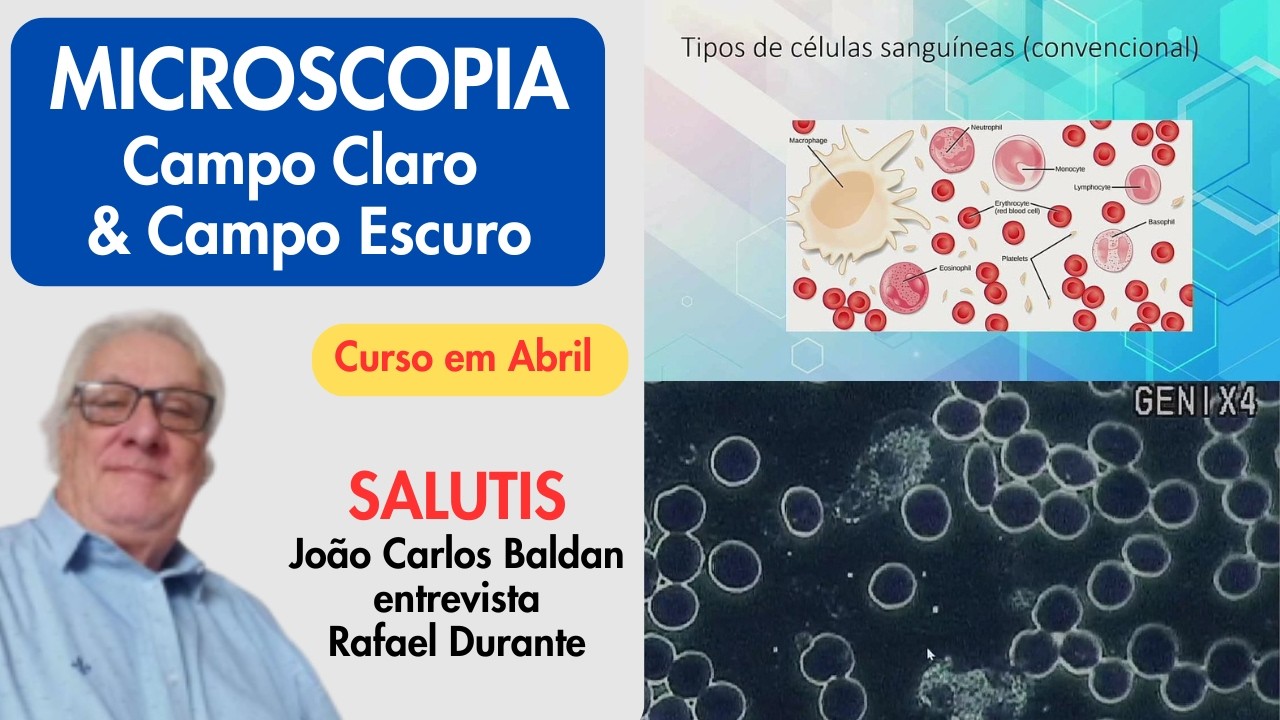 Microscopia de Campo Claro e Escuro. Curso em Abril, SP. Salutis entrevista Rafael Durante.