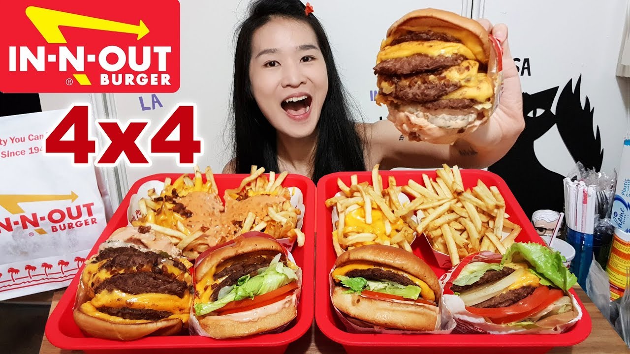 IN-N-OUT BURGER 4X4 ANIMAL STYLE! Double-Double Protein Style, Animal Fries -  Mukbang w/ Asmr