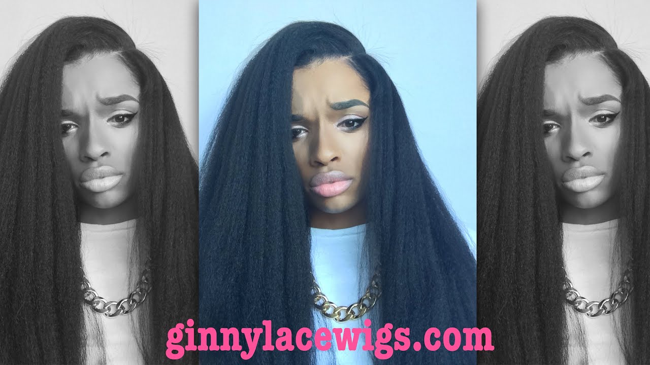 GinnyLaceWigs.com | 28 Inch Jet Black Brazilian Full Lace Wig Italian Yaki Wig | Review