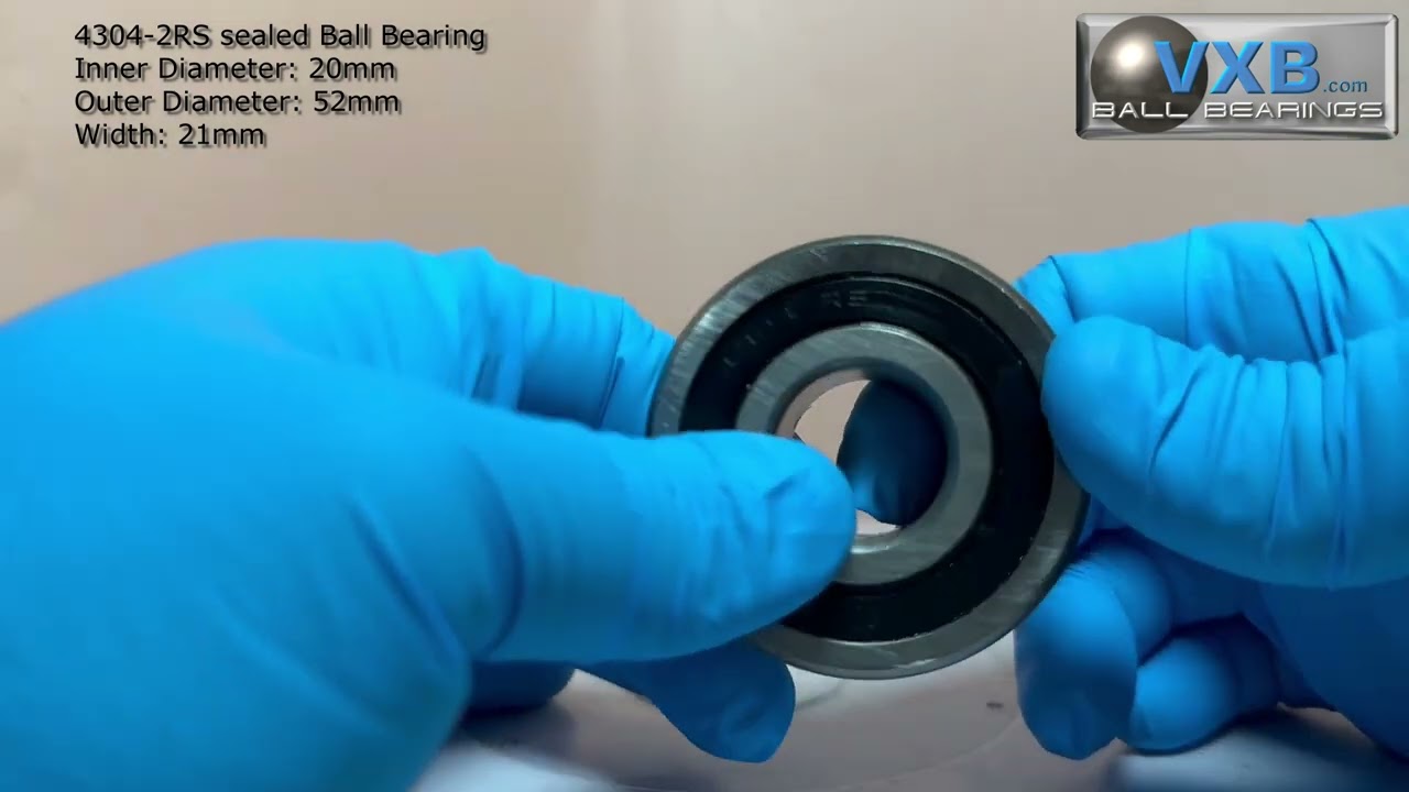 Comparison 20mm inner diameter sealed Ball Bearing 4304-2RS vs Angular Contact Bearing 7204B