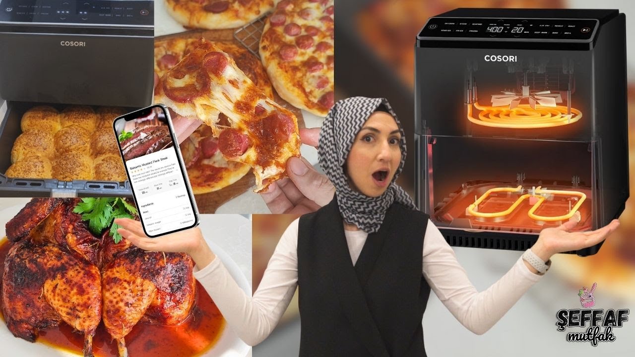 Lahmacun Pizza Yapan Air fryer ❗❗  2 Rezistanslı Cosori dual blaze 360 termo IQ