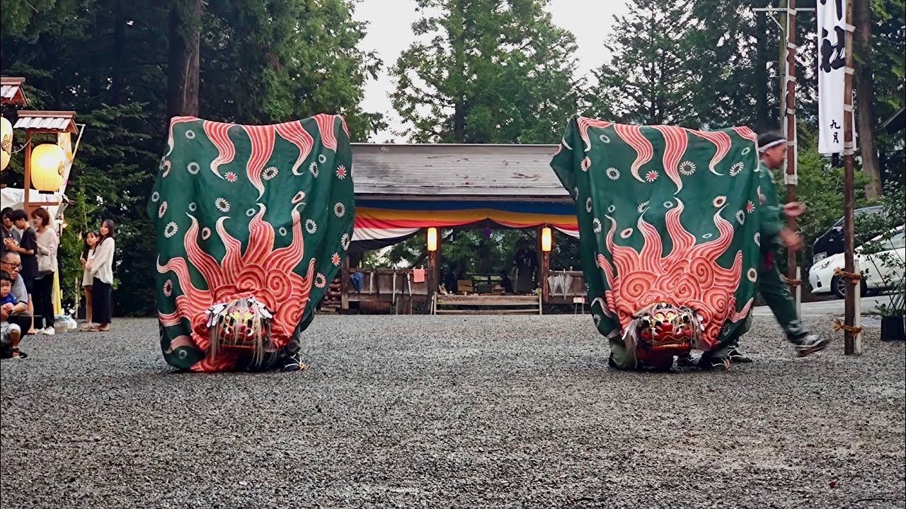 獅子舞〜闘鶏楽(かんかこ)＠飛騨高山 新宮神社