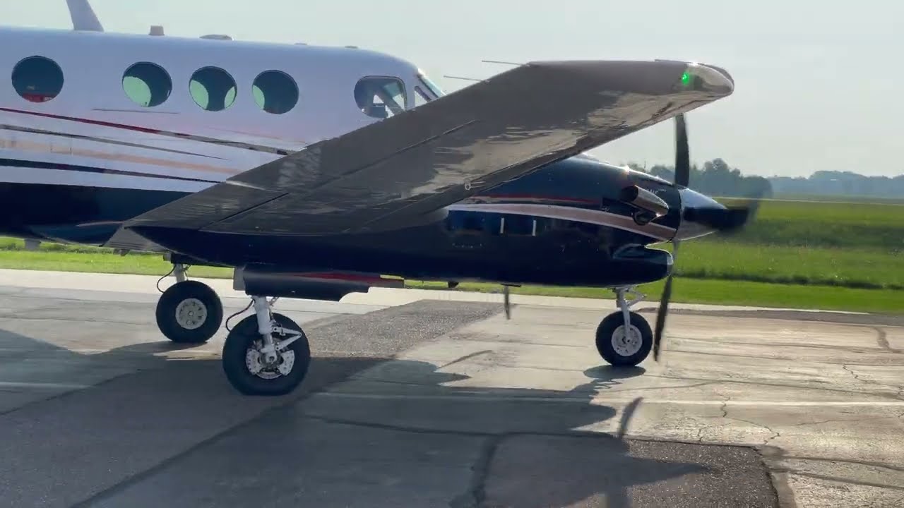 King Air C90 Startup, Taxi, and Takeoff