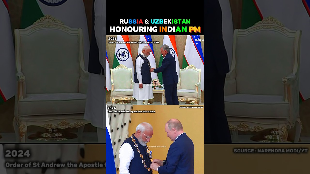 Putin&rsquo;s Kremlin to Tashkent: Highest Awards for Modi #shorts #putin #modi