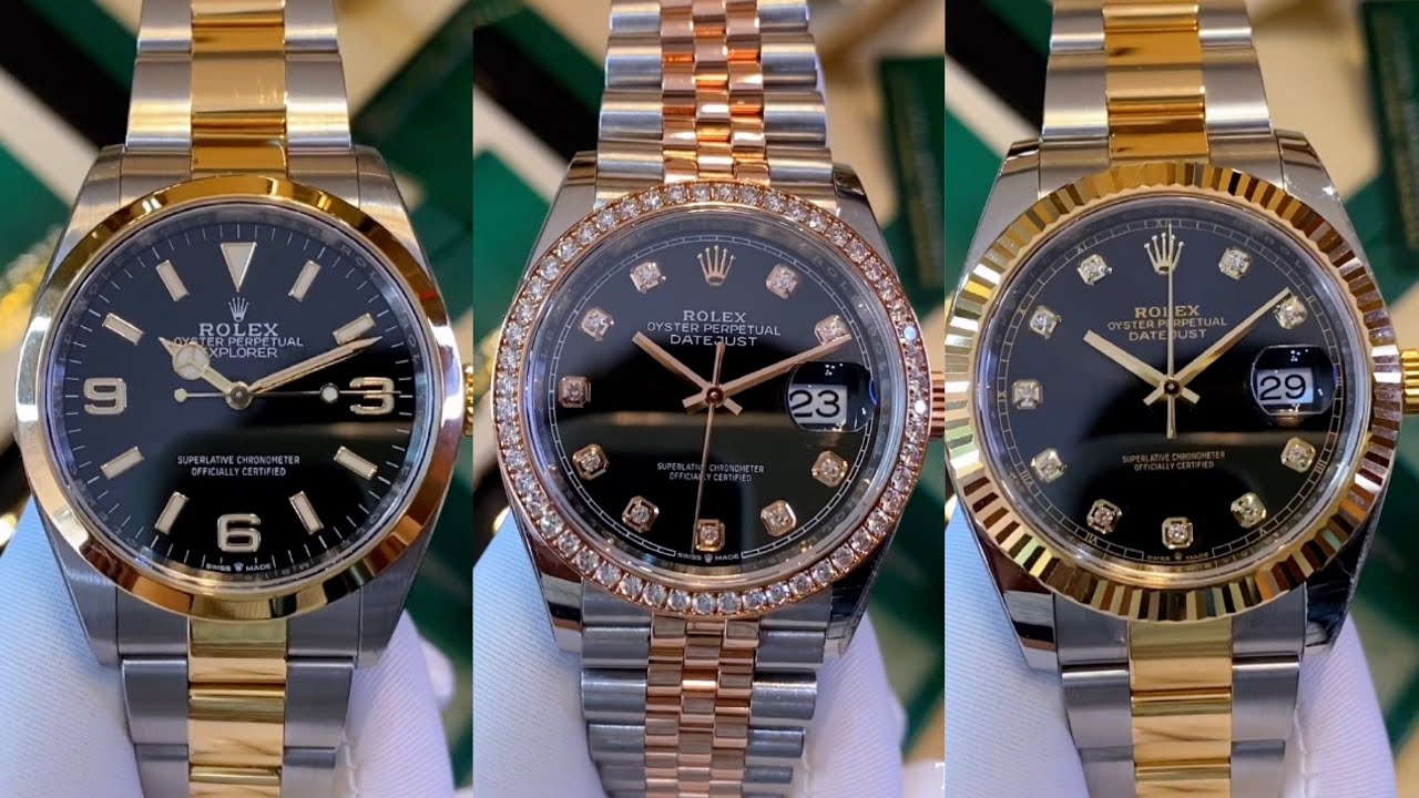 Trên tay 3 mẫu Đồng hồ Rolex Nam Demi Vàng 18k | Đồng hồ Đại Dương