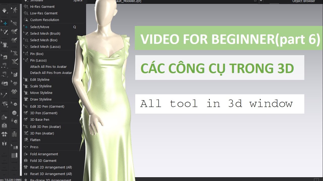 CÁC CÔNG CỤ TRONG CỬA SỔ 3D
