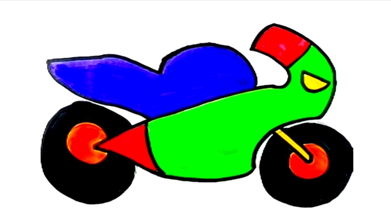 Easy Bike Drawing for Kids 🏍️ | Step by Step Motorcycle Drawing