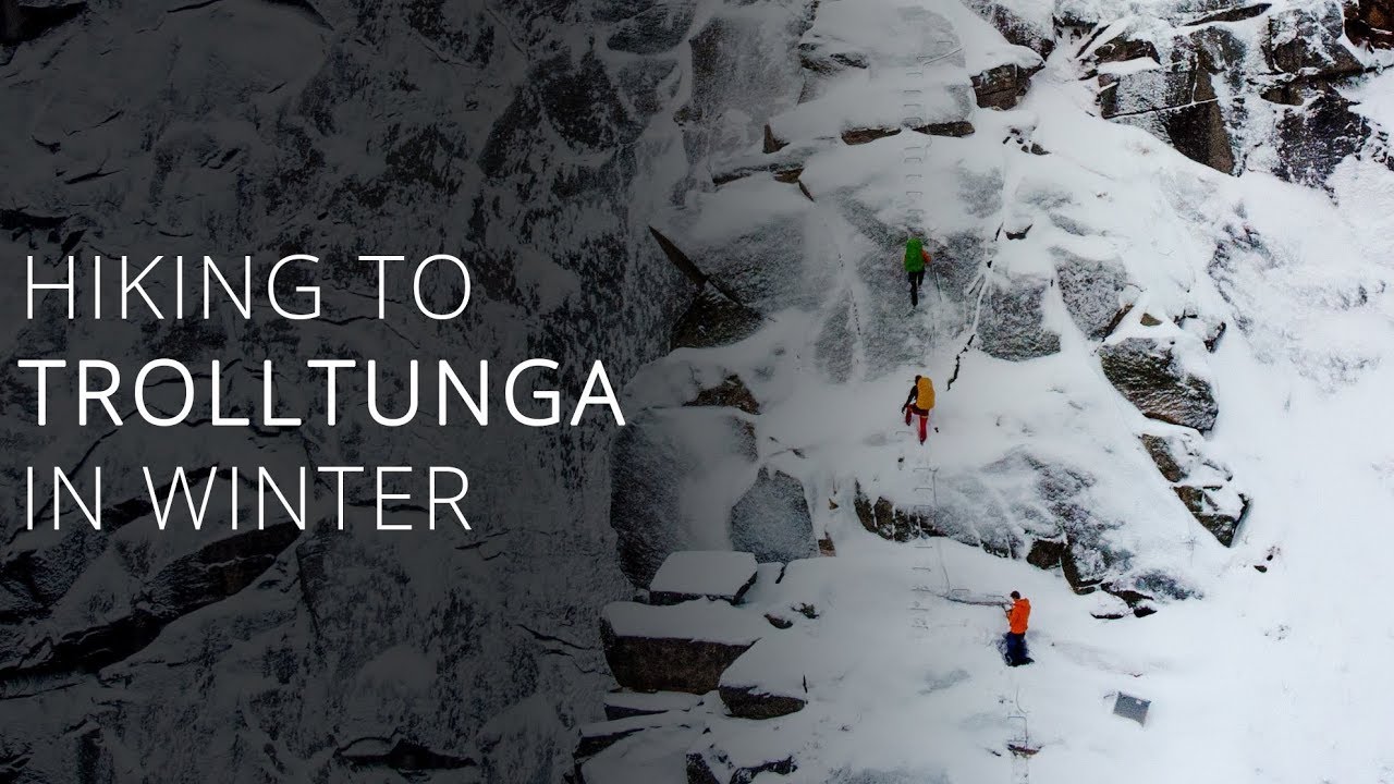 Climbing the Via Ferrata to Trolltunga in Winter