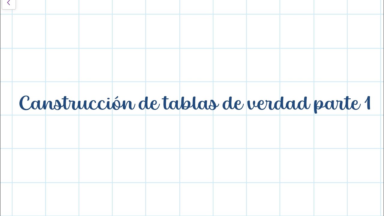Construcción de tablas de verdad parte 1