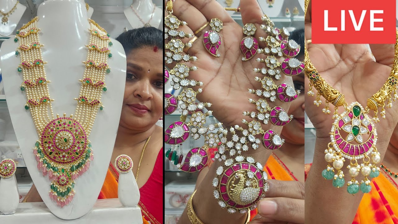 ✅️🤩Sree Pearls live 👉 7O32708199 #Victorian #kundan #Exclusive