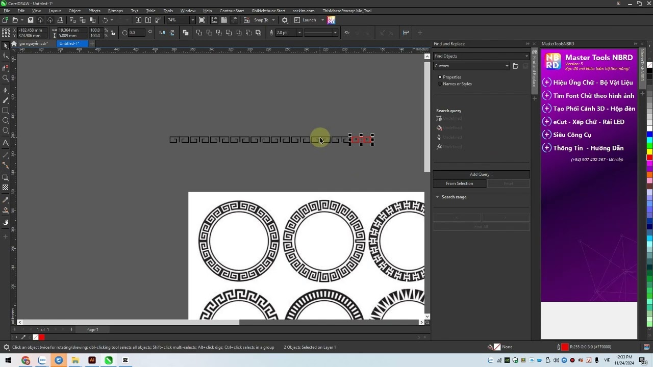 Corel Làm hoa văn khung viền trong corel