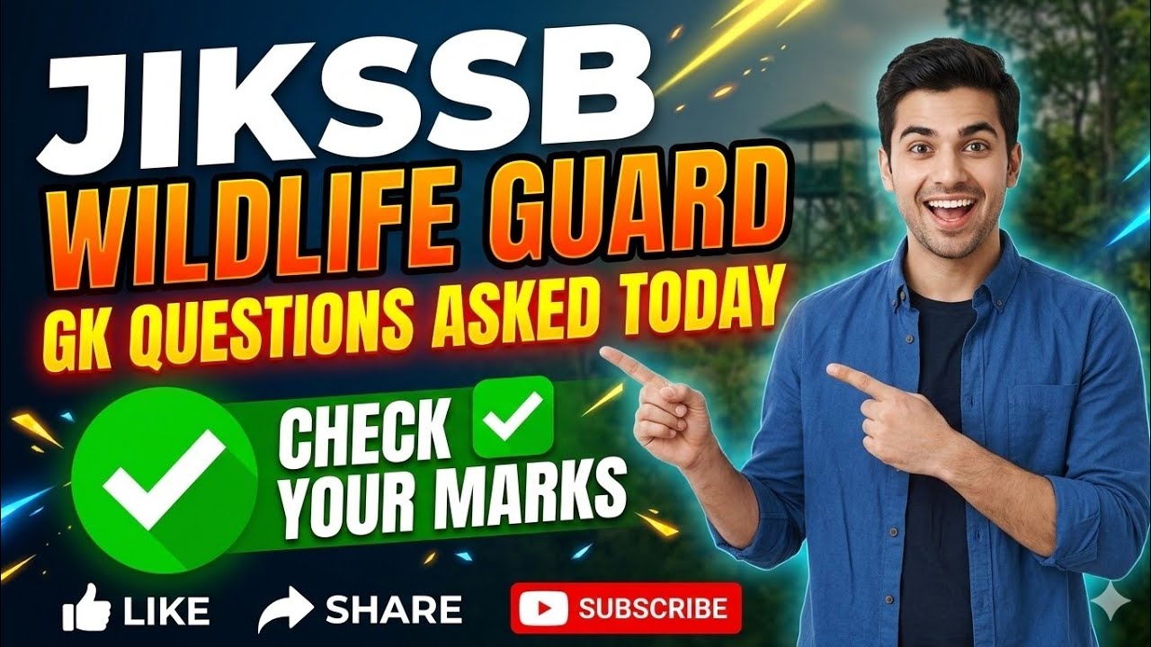 JKSSB WIDLIFE GUARD GK QUESTIONS ASKED TODAY ✅ CHECK YOUR MARKS 