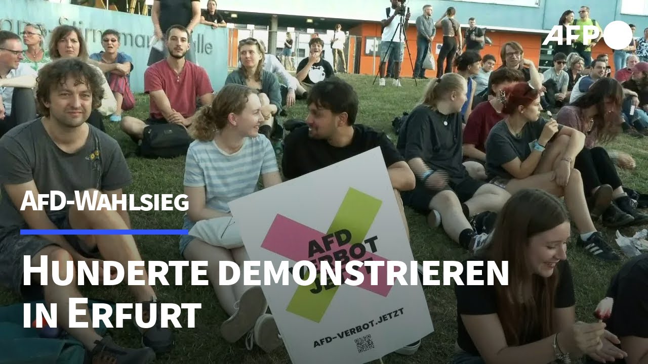 Hunderte demonstrieren in Erfurt nach AfD-Wahlsieg | AFP