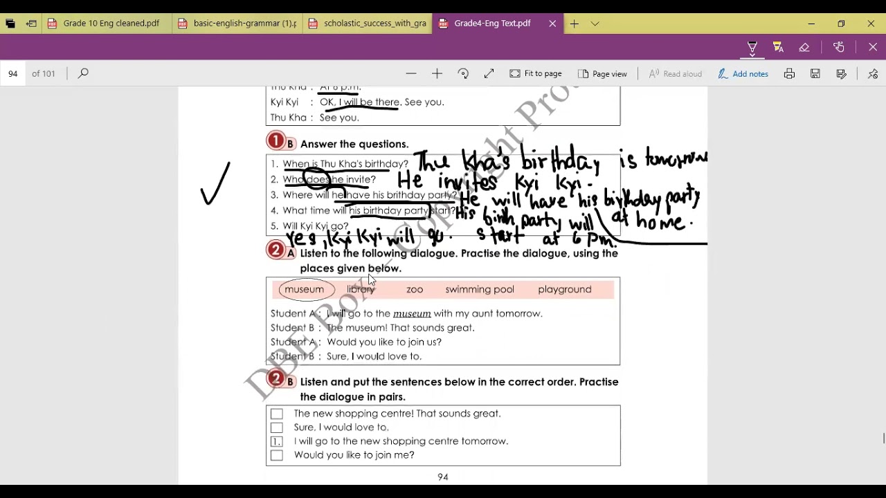 Grade(4) English Unit(10) Lesson (2) 1A,  1B,  , 2A, 2B