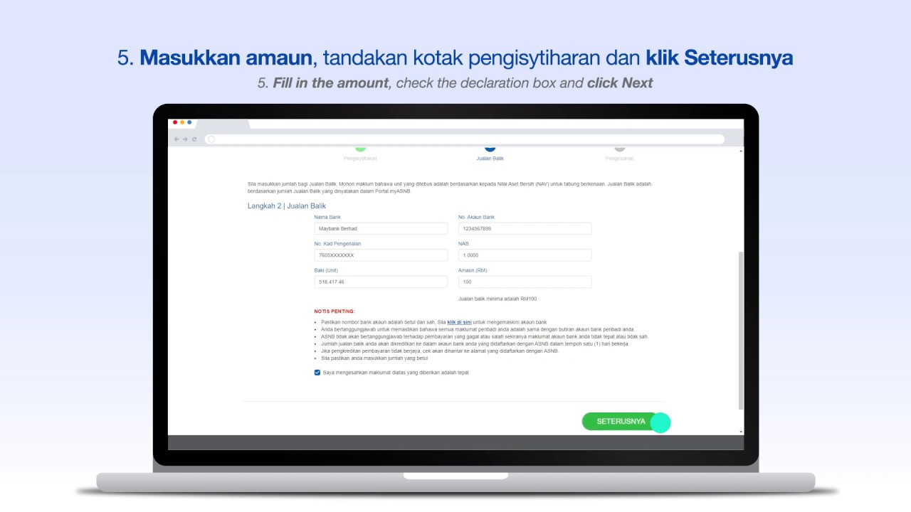 Cara Pengeluaran Unit Secara Dalam Talian