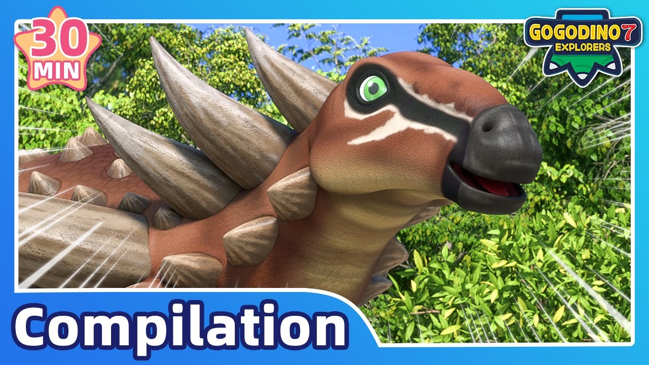 ⭐️ GOGODINO S7 ⭐️ EP10-12 | 30 MIN Compilation 4| Dinosaurs for Kids | Kids Cartoon | Dino Explorers