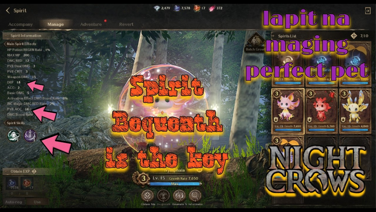 Night Crows: Acquired PVE ACC 26 last 5 para Highest ACC against Monster