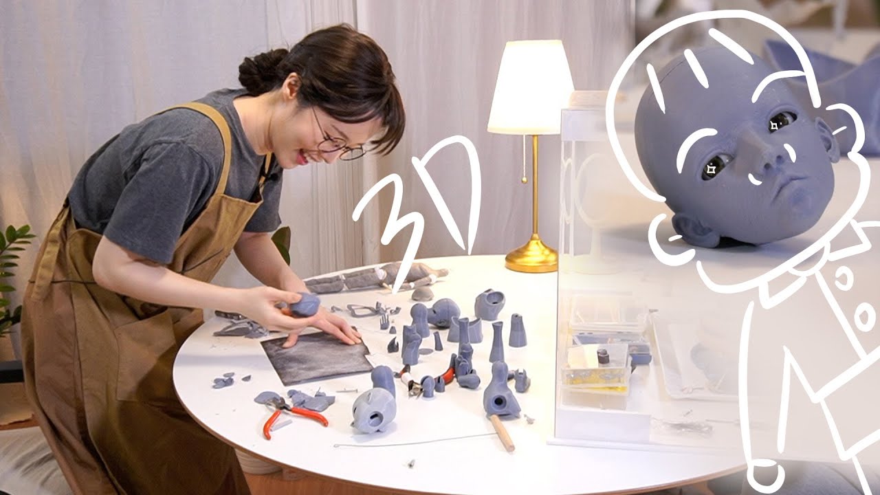 3D 프린터로 출력한 자작구관, 폭풍 사포질과 후가공, 출력 실패 | 구체관절인형 만들기