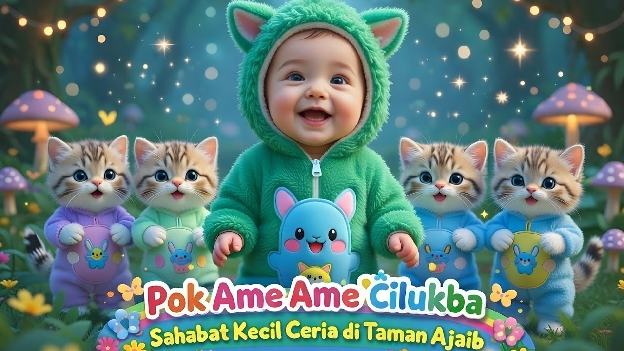 Pok Ame Ame Cilukba - Bayi dan Kucing Lucu Yang Bikin Gemes - Lagu Anak Balita Indonesia Populer