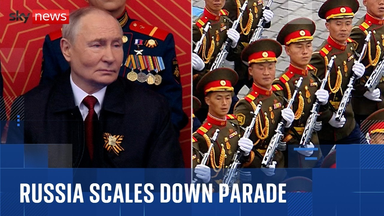 Россия провела сокращенный военный парад на Красной площади в Москве.