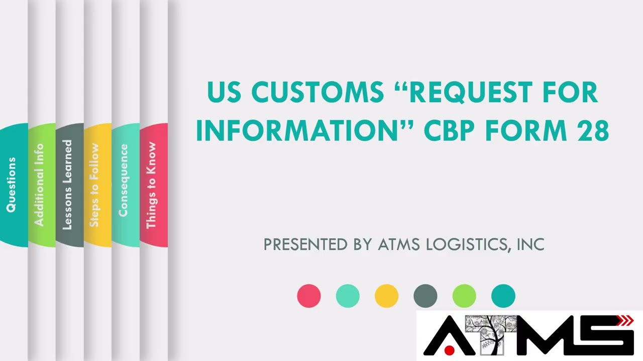 16E.  US CUSTOMS REQUEST FOR INFO FORM 28