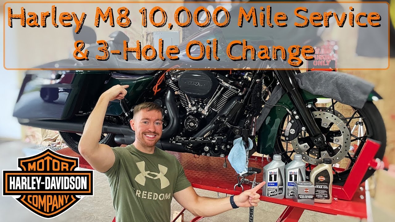 Замена масла в 3 отверстиях и сервисное обслуживание на 10 000 миль на моем M8 Harley Davidson Ro...
