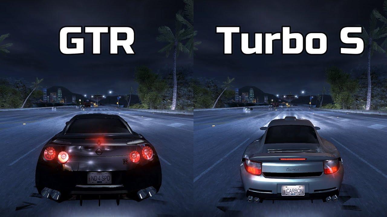 Nissan GTR vs Porsche 911 Turbo S - Need for Speed Carbon (Drag Race)