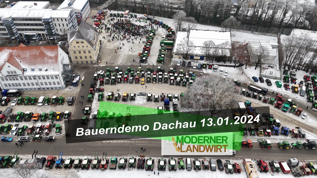Bauerndemo in Dachau 13.01.2024 - Luftaufnahmen